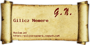 Gilicz Nemere névjegykártya